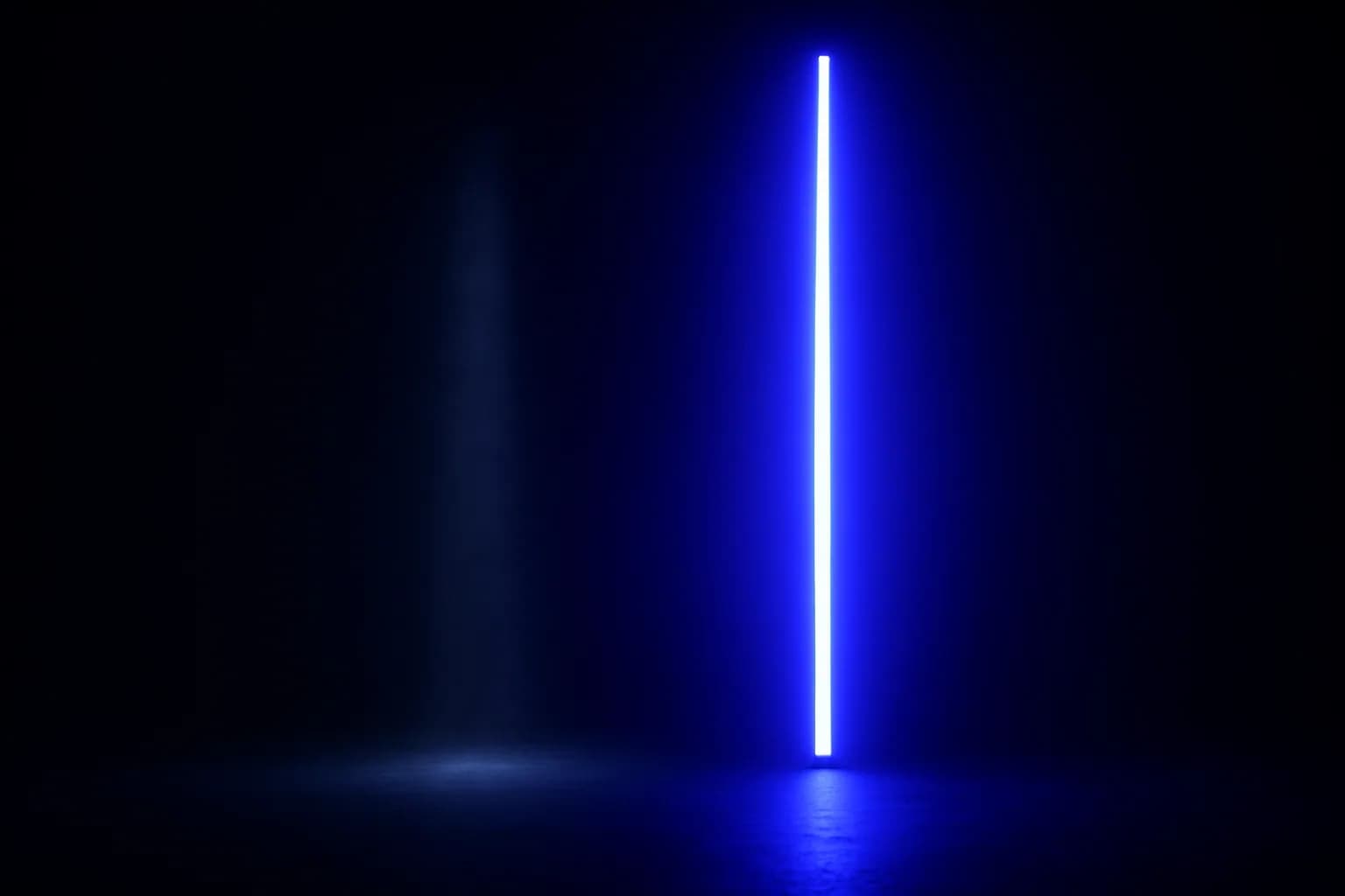 Two beams of light side by side, the right one far brighter
