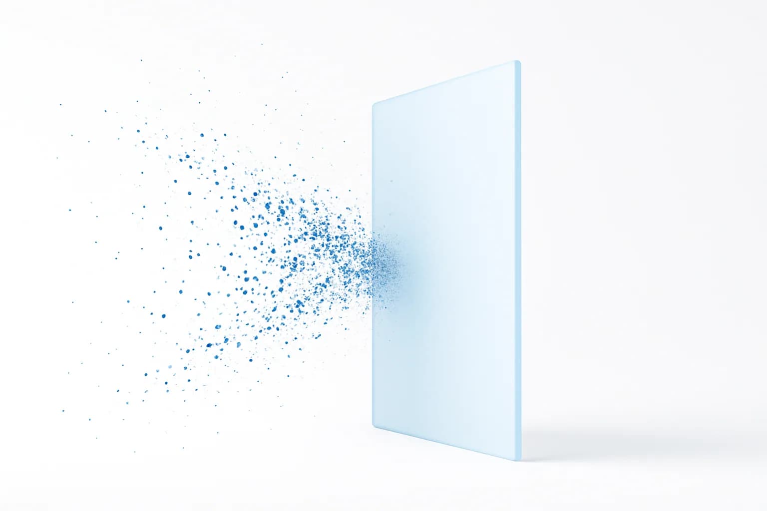 A wall of blue light turning back streams of particles