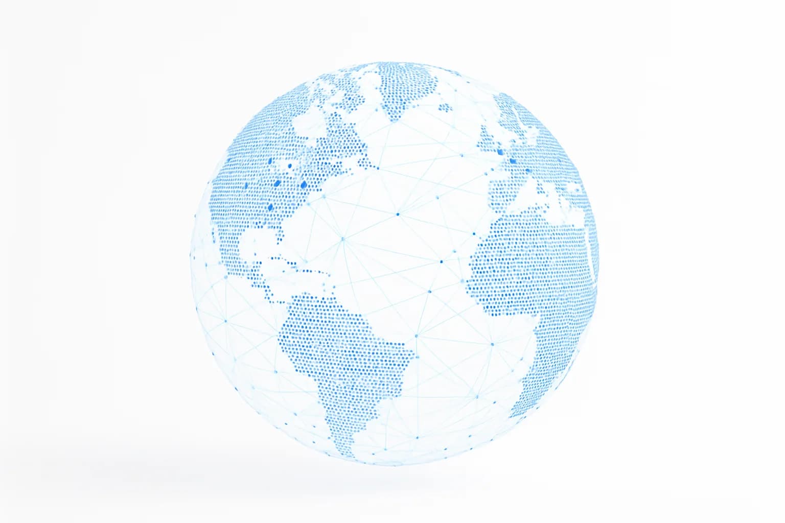 A globe drawn from linked points of light