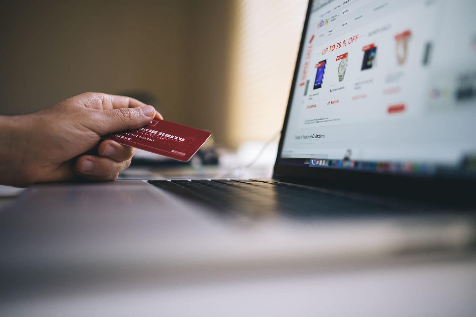 A customer browsing the shelves of a hosted online shop