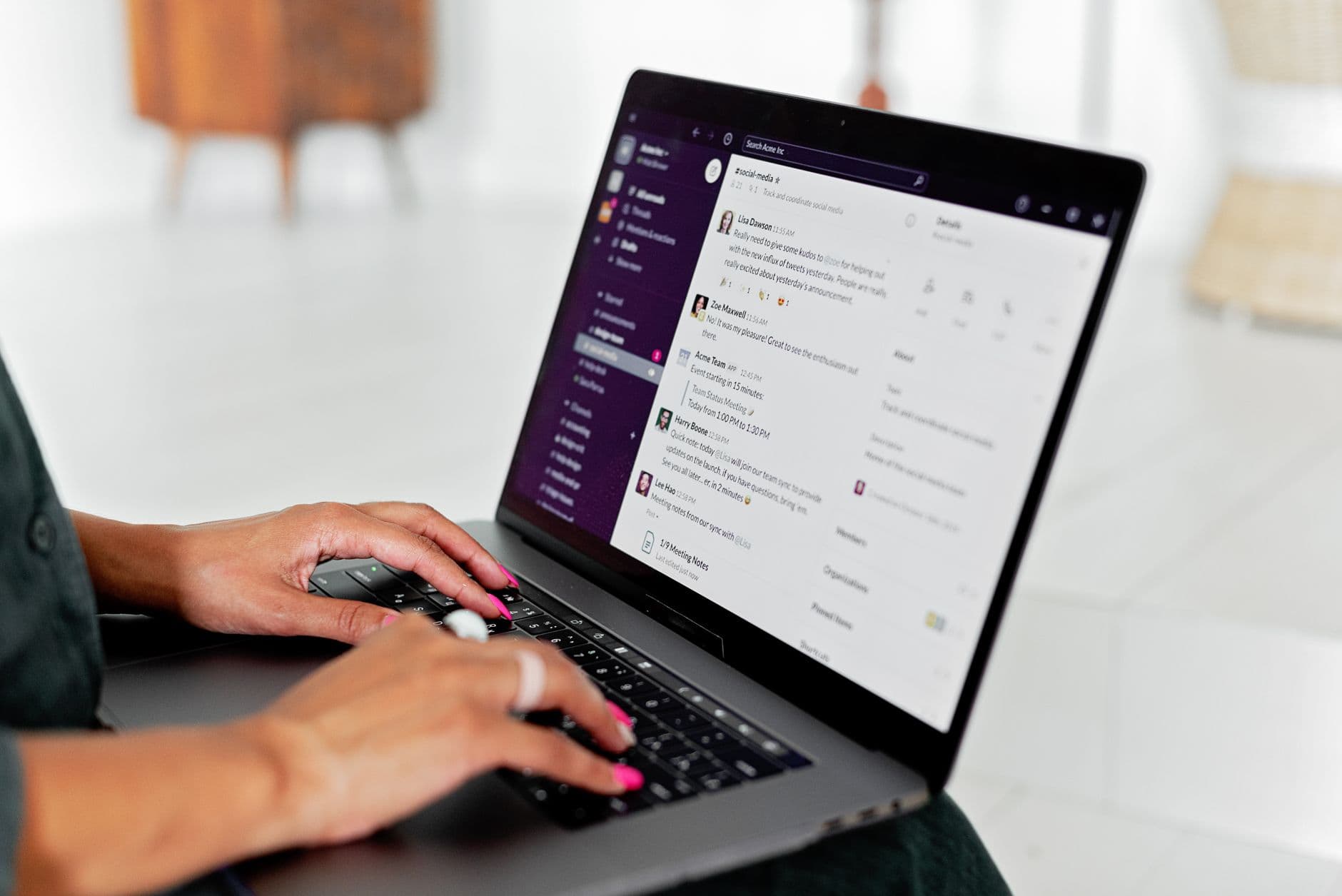 A business mail inbox open on a laptop